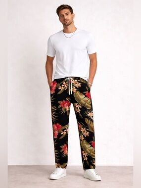 FREECITY MENS DESIGNER RARE MEDIUM FLORAL PANTS